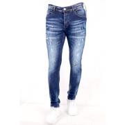 Slidte Slim Fit Jeans med Malingssprøjt - DC-011