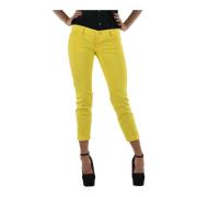 Vibrant Yellow Capri Slim-fit Jeans