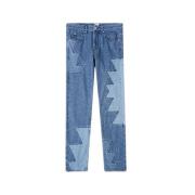 Straight Cut Patchwork Jeans