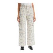 Blomstret Cargo Jeans